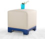 Atelier Del Sofa Puf Crema y Azul
